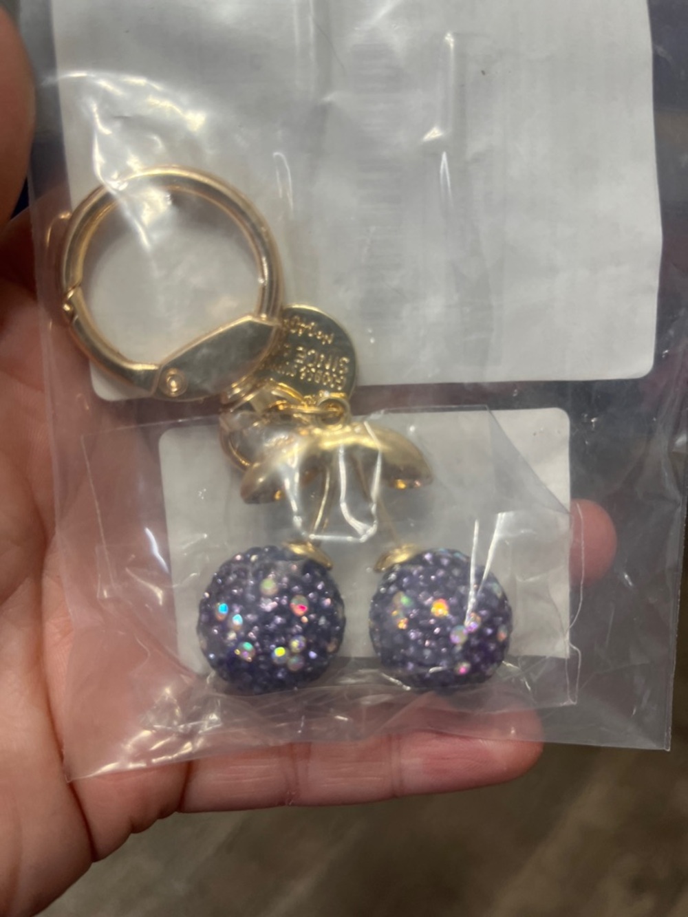 Cherry purple bag charm